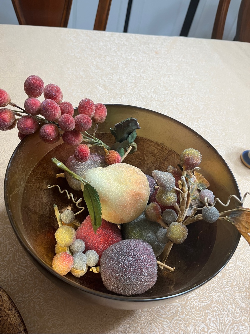 Glittered Decorative Fruit Bundle - Multicolor (tiny beaded) BOWL NOT INCLUDED - Picture 4 of 4